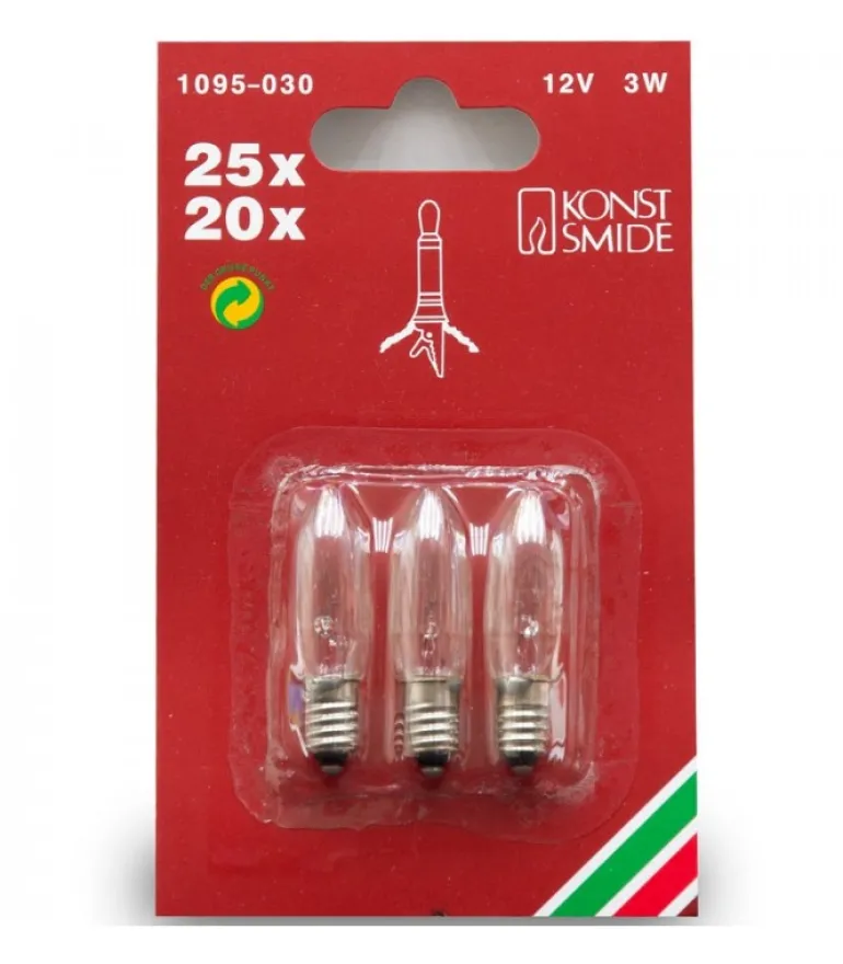 3 Ampoules De Rechange 12V, 3W Pour Chandelier Electrique 20 A 25 Lampes
