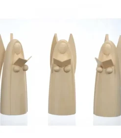 3 Anges En Bois Pour Crèche De Noël, 12 Cm