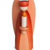 Ange De Noël En Bois Rouge Avec Bougie