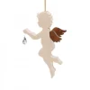 Ange En Bois D'Erable Avec Un Cristal Swarovski, Debout