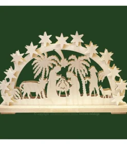 Arche Lumineuse Electrique Led En Bois, Crèche De Noël