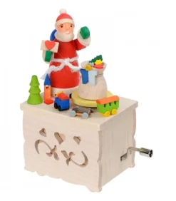 Boite A Musique Enfant A Manivelle, Père Noël Et Jouets