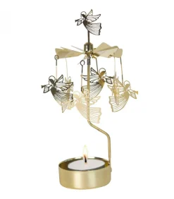 Bougeoir Carrousel Anges Dores Volants