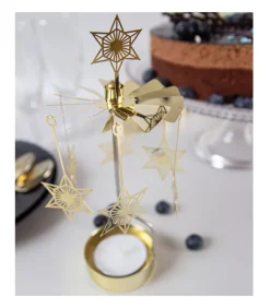 Bougeoir Carrousel Etoiles Dorees