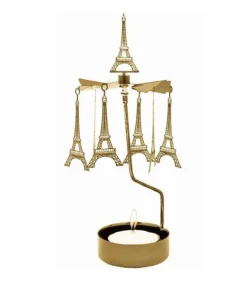 Bougeoir Carrousel Tour Eiffel Dore