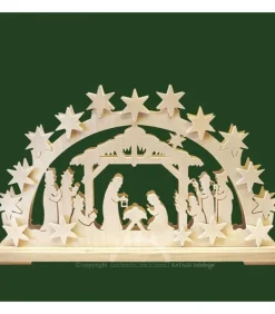 Bougeoir Electrique Led Crèche Lumineuse En Bois