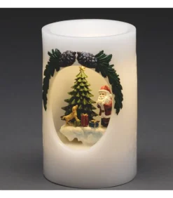 Bougie Led Père Noël Avec Petit Chien
