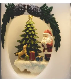 Bougie Led Père Noël Avec Petit Chien