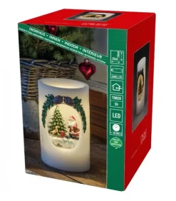 Bougie Led Père Noël Avec Petit Chien