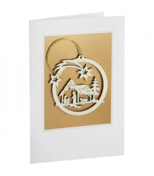 Carte De Voeux Avec Motif Crèche De Noël