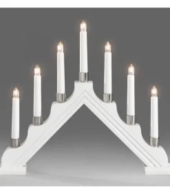 Chandelier À 7 Branches Electrique En Bois Blanc