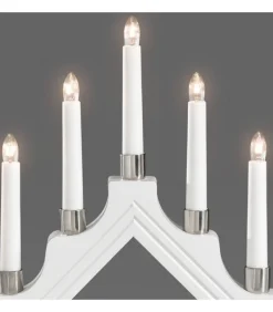 Chandelier À 7 Branches Electrique En Bois Blanc