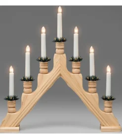 Chandelier 7 Branches Electrique En Bois Naturel