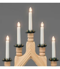 Chandelier 7 Branches Electrique En Bois Naturel