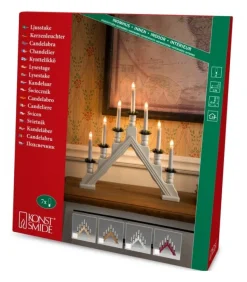 Chandelier 7 Branches Electrique En Bois Naturel