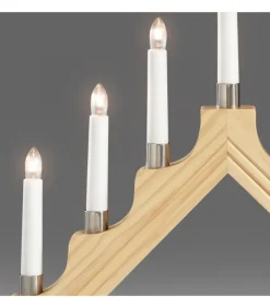 Chandelier De Noël À 7 Branches, Bois Naturel