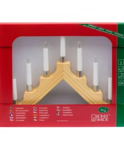 Chandelier De Noël À 7 Branches, Bois Naturel