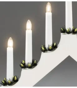 Chandelier De Noël Blanc, 7 Branches