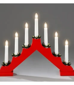 Chandelier De Noël Rouge À 7 Branches