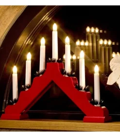 Chandelier De Noël Rouge À 7 Branches