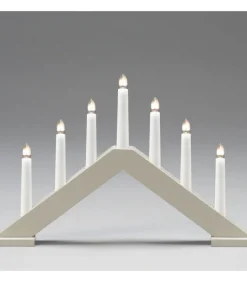 Chandelier Scandinave En Bois, Laque Beige Mat