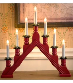 Chandelier Suedois Rouge À 7 Branches