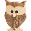 Chouette En Bois Cisele, Ecorce Et Erable, 7,5 Cm
