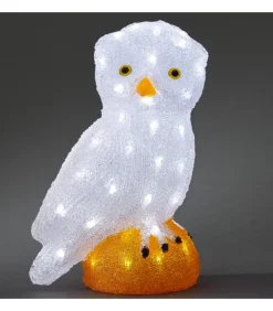 Chouette Lumineuse Led Acrylique, 36 Cm