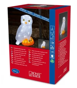 Chouette Lumineuse Led En Acrylique, 27 Cm