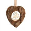 Coeur En Bois A Suspendre Motif Cisele Cerf, 6 Cm