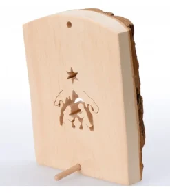 Crèche A Poser En Ecorce De Bois, 11 Cm