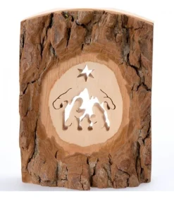 Crèche A Poser En Ecorce De Bois, 11 Cm