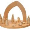 Crèche De Noël Vide A Fabriquer En Bois, 20 Cm