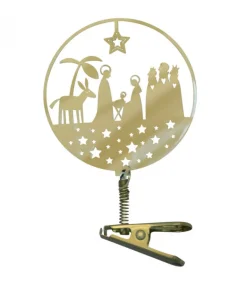 Crèche Nativite A Clipser Sur Le Sapin De Noël
