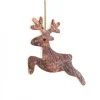 Déco De Noël, Cerf En Bois A Suspendre, 6 Cm