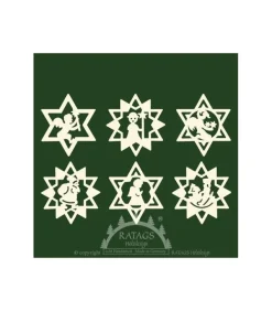 Déco Sapin De Noël, Etoiles En Bois. 6 Motifs Differents - N° 9