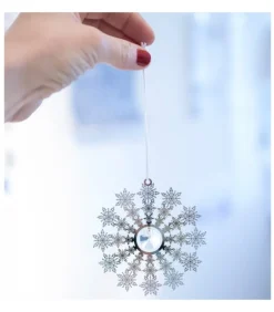 Déco Sapin Design, Flocon De Neige Avec Cristal