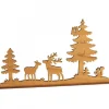 Diorama En Placage D'Olivier, Cerf Et Biche Dans La Foret, 12 Cm