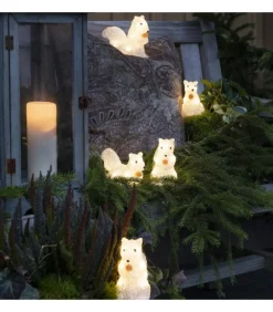 Ecureuils Lumineux 12 Cm En Acrylique, 40 Diodes Blanc Chaud