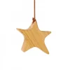 Etoile En Bois D'Aulne A Suspendre, Asymetrique 7,5 Cm