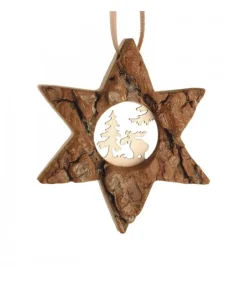 Etoile En Bois, Motif Cisele Elan, 7 Cm