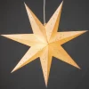 Etoile Lumineuse En Papier A Suspendre, 7 Branches, Blanche, 60 Cm