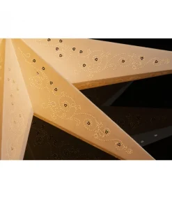Etoile Lumineuse En Papier A Suspendre, 7 Branches, Blanche, 60 Cm