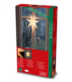 Etoile Lumineuse En Papier A Suspendre, 7 Branches, Blanche, 60 Cm