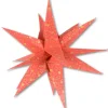 Etoile Lumineuse Rouge En Papier 3D, A Suspendre, 45 Cm