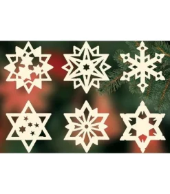 Etoiles En Bois. Déco Sapin De Noël, 6 Motifs Differents - N° 7