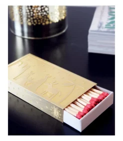 Etui Dore Motif Sapin De Noël Pour Boite D'Allumettes