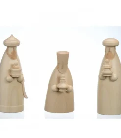Figurines Bois Pour Crèche De Noël, Les Trois Rois Mages, 12 Cm