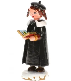 Fillette Chanteuse Avec Livre De Chants- Village De Noël Miniature