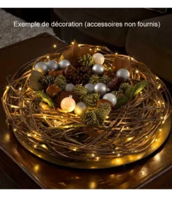 Guirlande Lumineuse Led Effet Gouttes, 100 Diodes Ambrees, Fil Noir